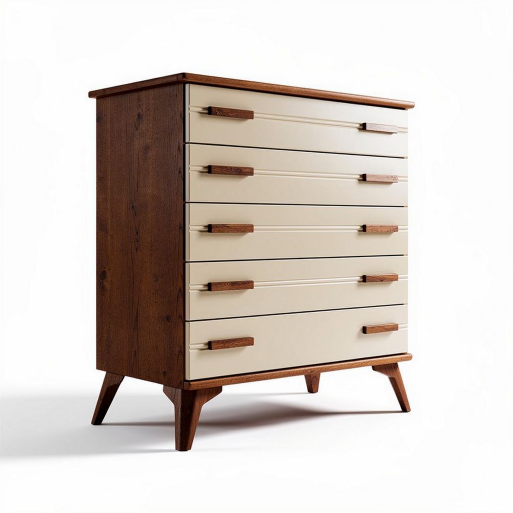 Commode en bois et finition laquée beige dimensions 80 x 40 x 100cm