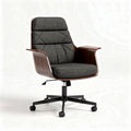 Chaise de bureau tournante en bois et tissu gris dimensions 60 x 60 x 90cm