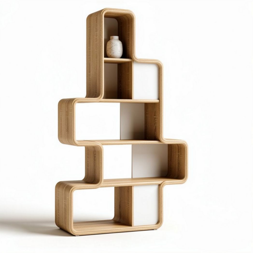 Étagère en bois naturel pour rangement de 150 x 30 x 180cm