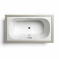 Baignoire rectangulaire en acrylique blanc avec habillage gris 170 x 80 x 45cm