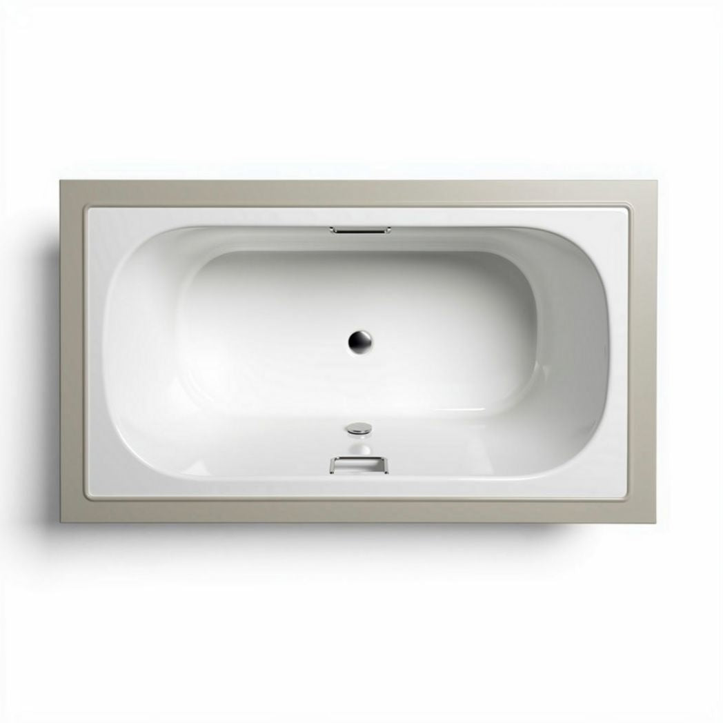 Baignoire rectangulaire en acrylique blanc avec habillage gris 170 x 80 x 45cm